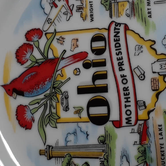 Gold Trim Ohio Mother of Presidents Plate - Picture 4 of 8